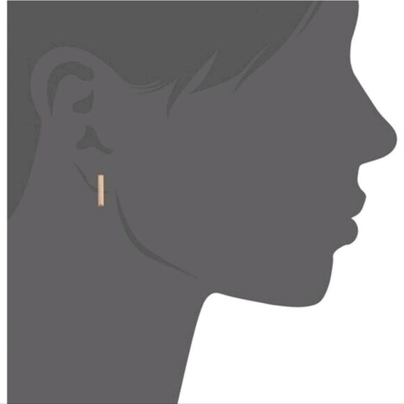 Rose Gold Bar Ring and Earrings - Picture 6 of 8